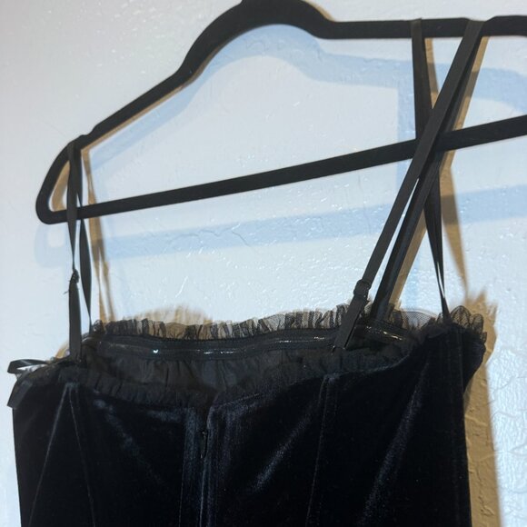 Betsy & Adam Short Velvet Mesh Party Black A-Line Mini Dress Size 8 NEW WITH TAG - Picture 5 of 10
